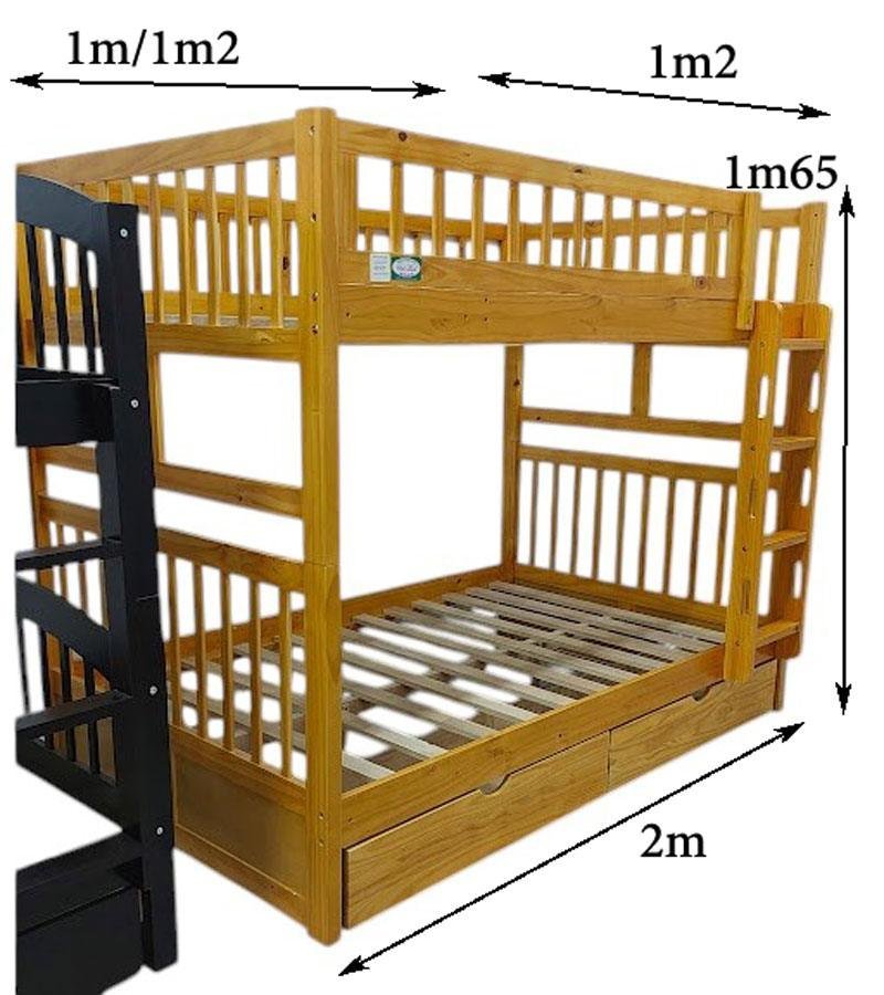 Giường tầng gỗ thông tự nhiên MS 3282