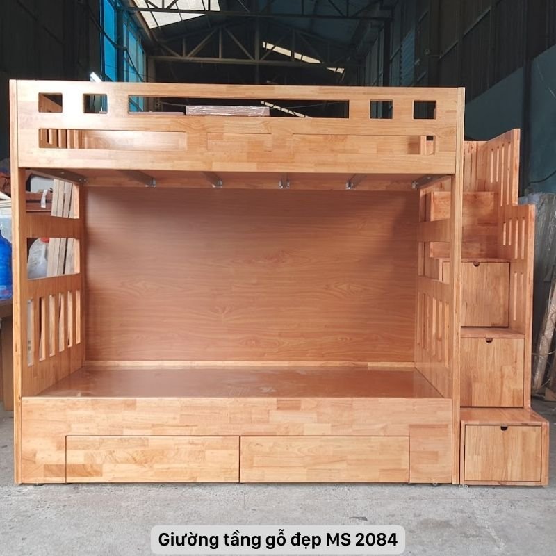 Giường tầng gỗ đẹp Giường tầng gỗ đẹp MS 2084 - nhìn tổng thể