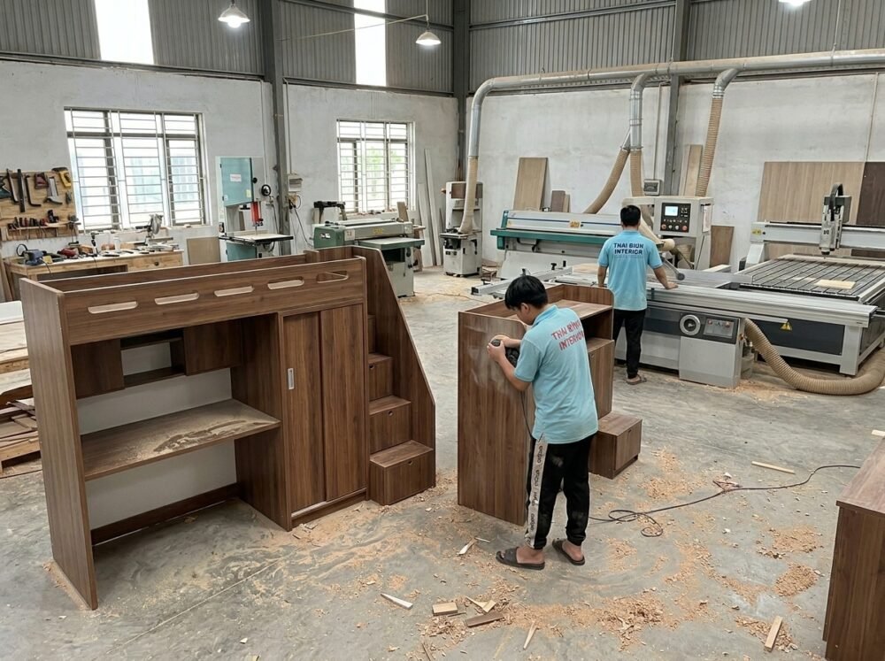 Giường tầng gỗ công nghiệp mdf