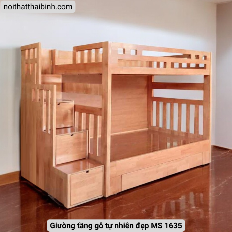 Giường tầng gỗ tự nhiên đẹp