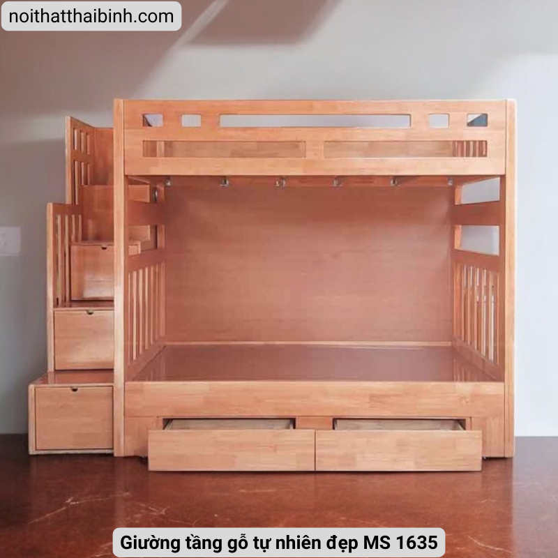 Giường tầng gỗ tự nhiên đẹp
