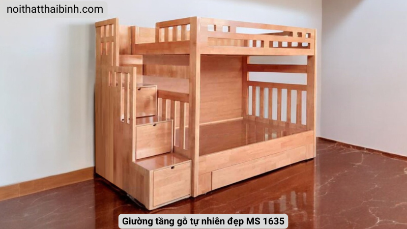 Giường tầng gỗ tự nhiên đẹp