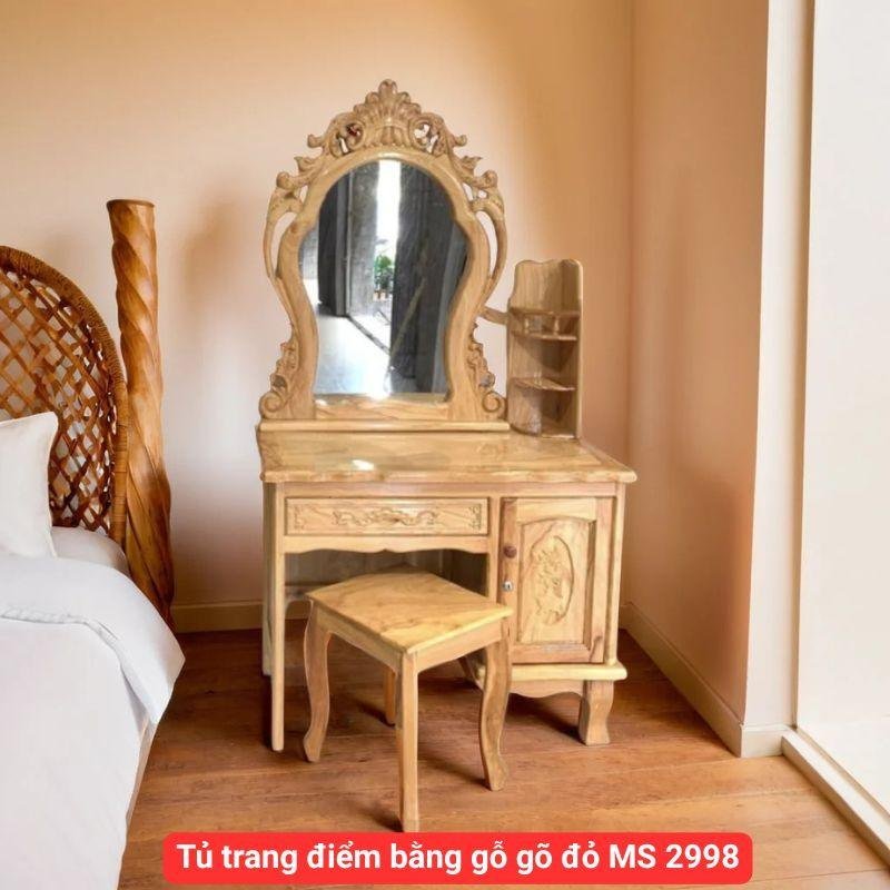 Tủ trang điểm bằng gỗ gõ đỏ MS 2998