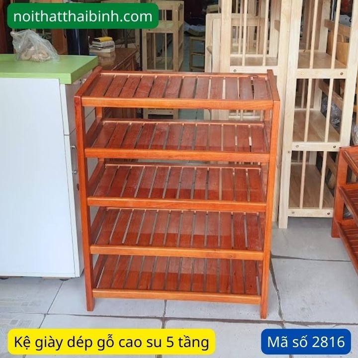 Kệ gỗ 5 tầng giá tốt Kệ Giày Dép Gỗ 5 Tầng MS 2816 | GIAO HỎA TỐC TPHCM - góc nghiêng