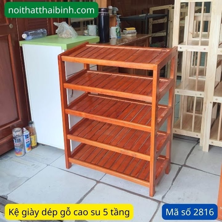 Kệ Dép Gỗ 5 Tầng Kệ Giày Dép Gỗ 5 Tầng MS 2816 | GIAO HỎA TỐC TPHCM - nhìn tổng thể