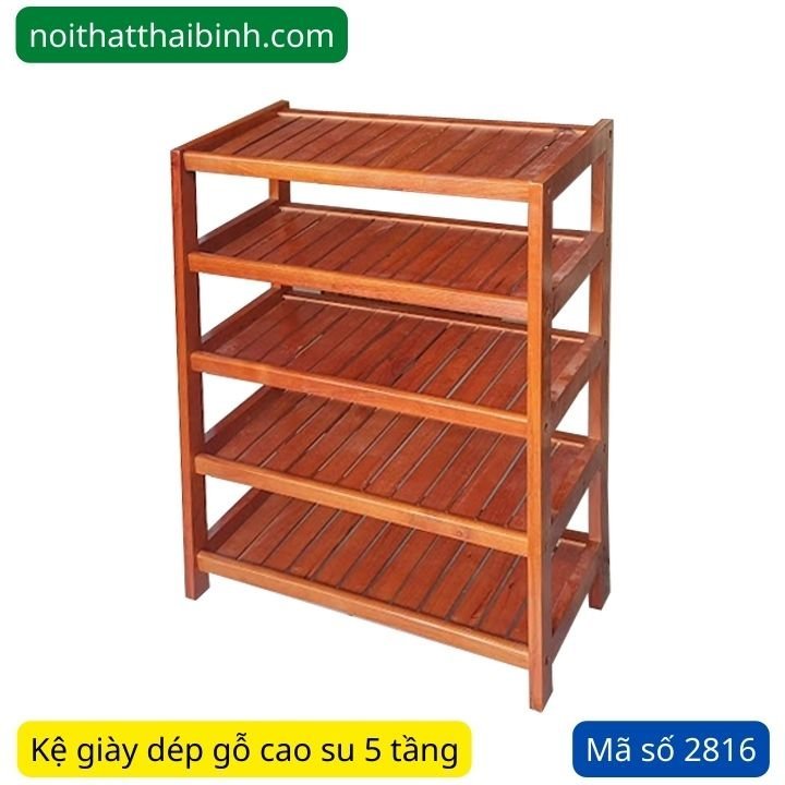 Nơi bán kệ giày dép gỗ 5 tầng Kệ Giày Dép Gỗ 5 Tầng MS 2816 | GIAO HỎA TỐC TPHCM - kỹ thuật đóng mộng chắc chắn