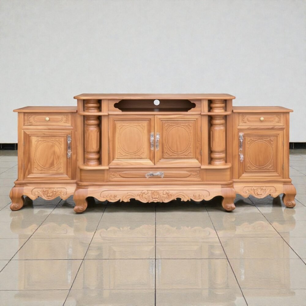 Kệ tivi đẹp gỗ gõ đỏ tự nhiên phòng khách sang trọng