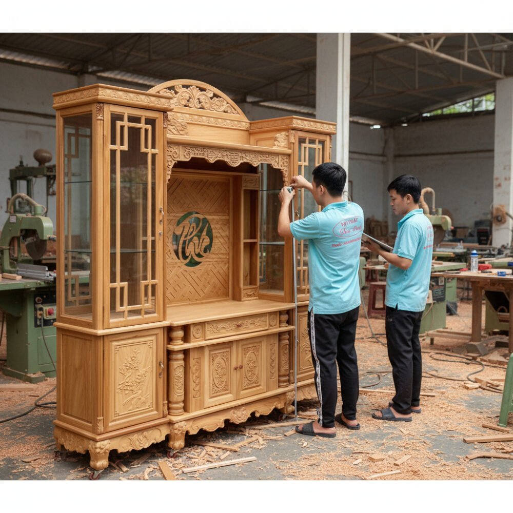 Kệ tivi kết hợp bàn thờ MS 3324 - bề mặt hoàn thiện