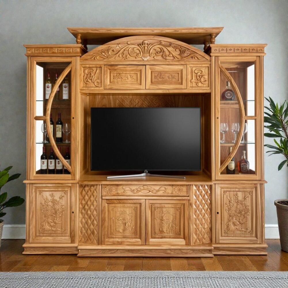 Kệ tivi kết hợp tủ rượu hiện đại MS 3315 - bề mặt hoàn thiện