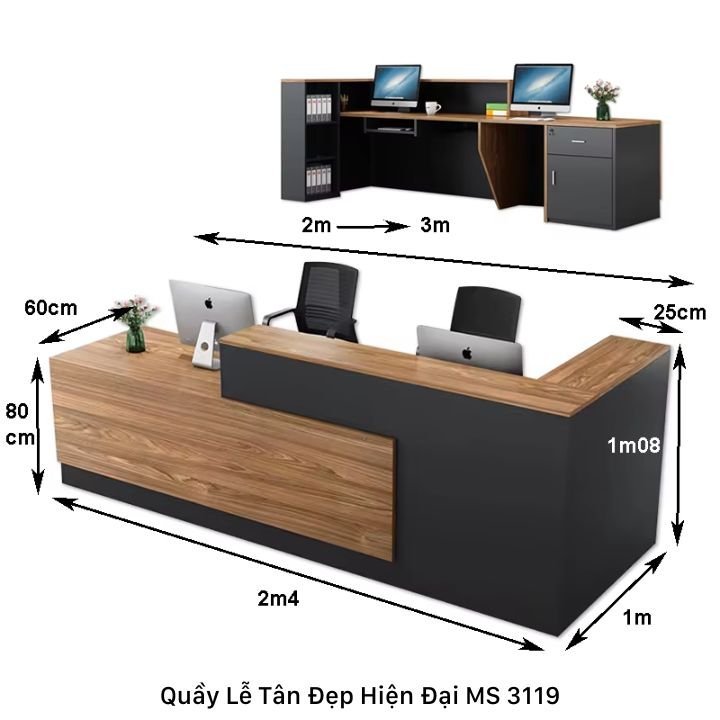 Quầy lễ tân đẹp hiện đại MS 3119