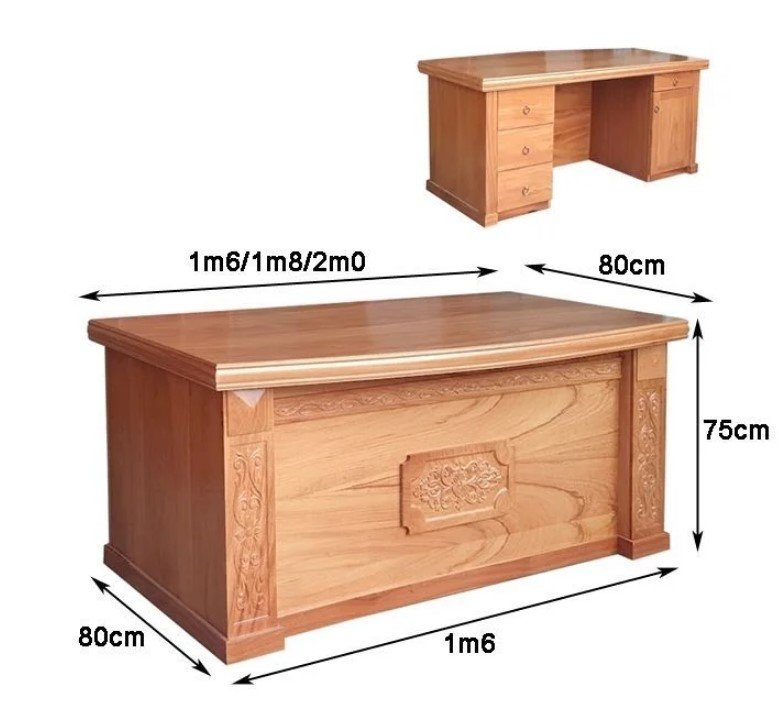 Bàn làm việc gỗ tự nhiên vân gõ đỏ MS 2637