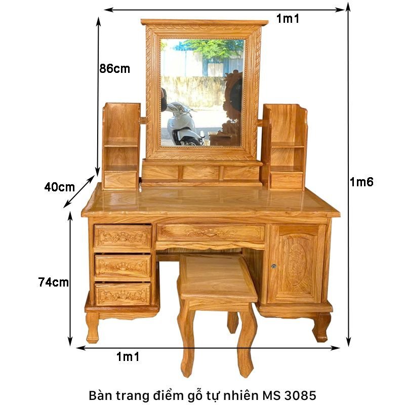 Kích thước bàn trang điểm gỗ tự nhiên Kích thước bàn trang điểm gỗ tự nhiên