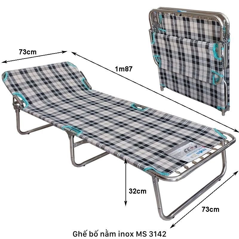 Kích thước ghế bố nằm inox Kích thước ghế bố nằm inox