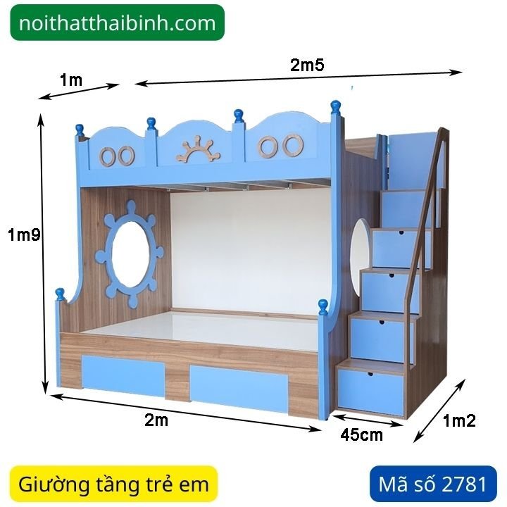 Kích thước giường ngủ 2 tầng cho bé