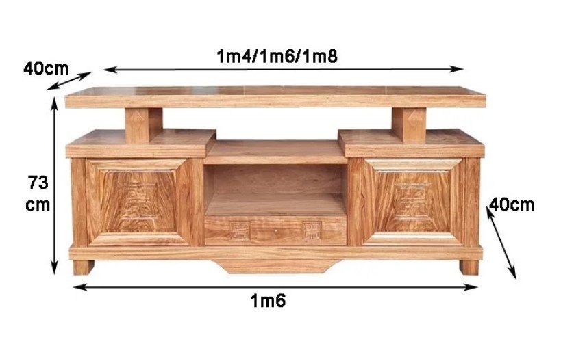 Kệ tivi gỗ tự nhiên MS 2631 - chi tiết vân gỗ tự nhiên