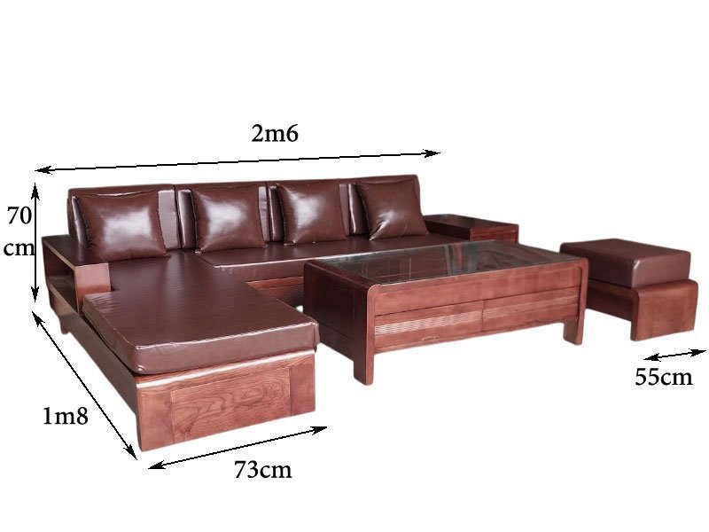 Salon góc gỗ tự nhiên cao cấp MS 3295