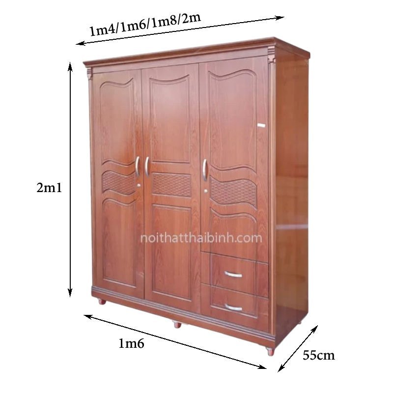 Tủ để quần áo MS 9720 - chi tiết vân gỗ tự nhiên