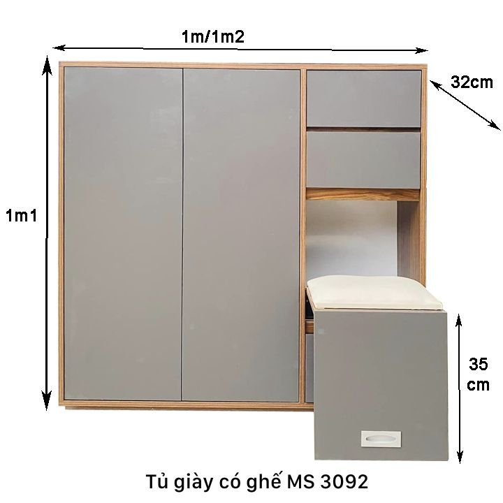 Kích thước tủ giày có ghế ngồi Kích thước tủ giày có ghế ngồi