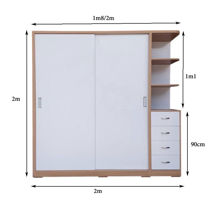Tủ quần áo cửa lùa 2m MS 3285
