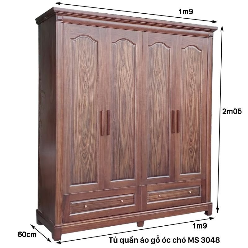 Kích thước Tủ quần áo gỗ óc chó Kích thước Tủ quần áo gỗ óc chó