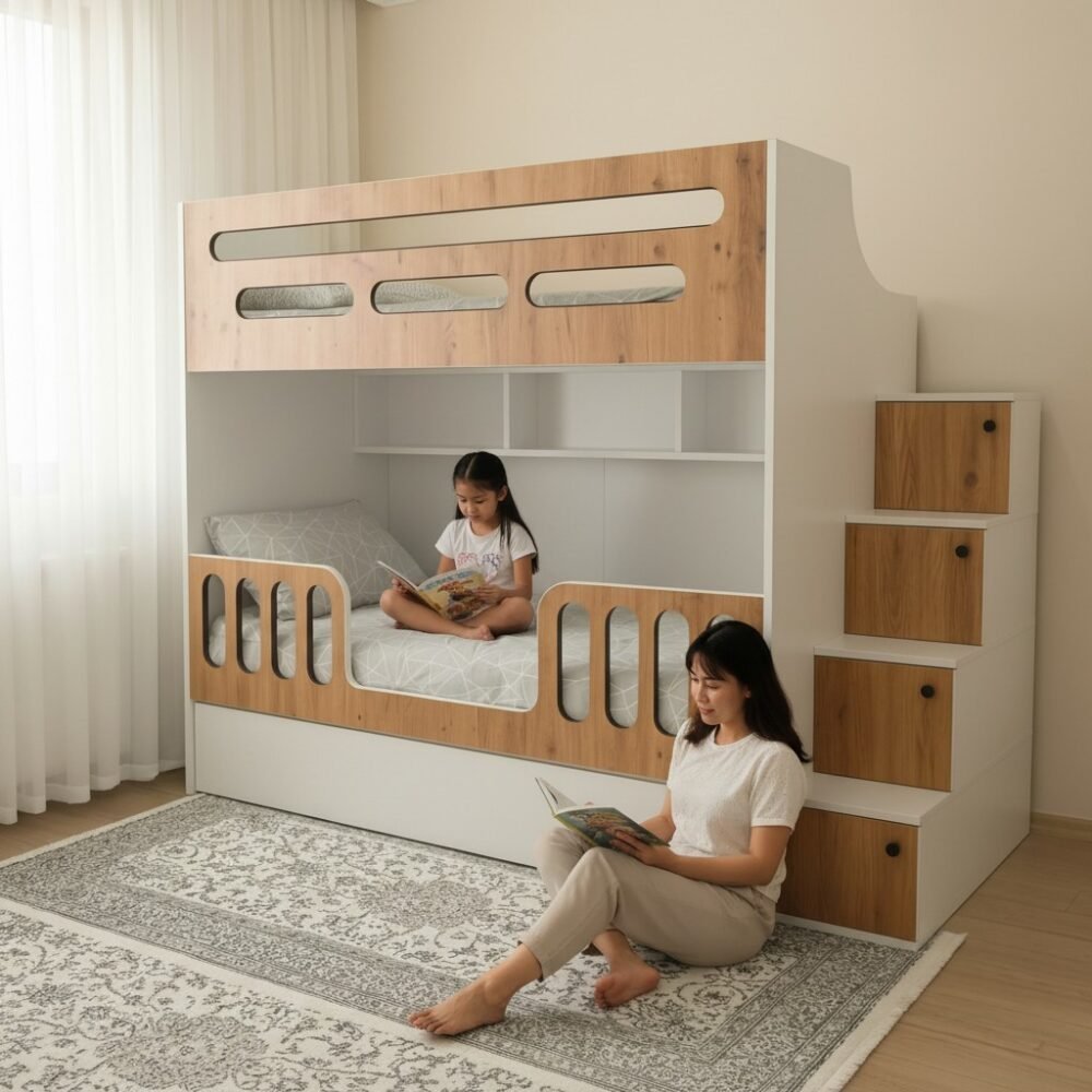 Giường tầng cho trẻ em cao cấp chống ẩm chống trầy xước Giường tầng cho trẻ em cao cấp chống ẩm chống trầy xước
