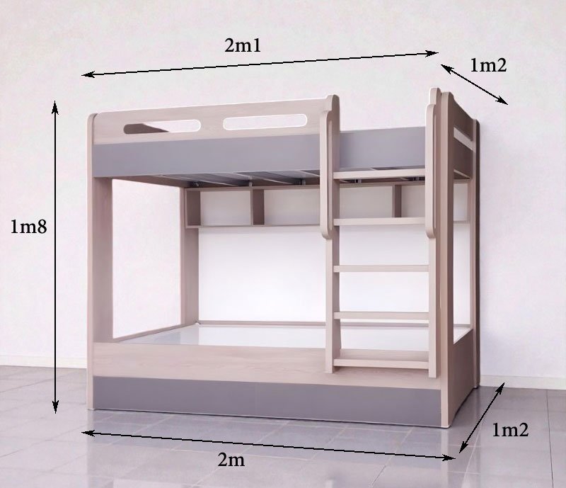 Kích thước mẫu giường tầng đẹp cho bé trai và bé gái