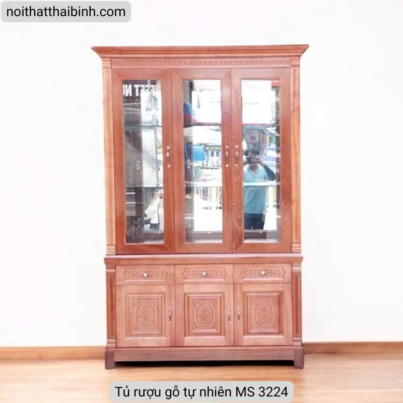 Tủ rượu gỗ tự nhiên