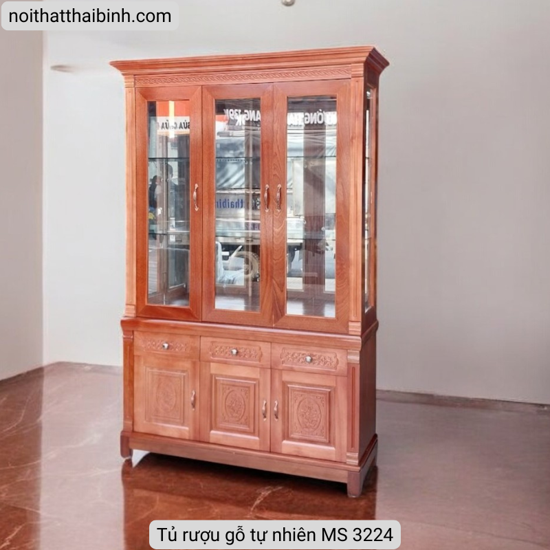 Tủ rượu gỗ tự nhiên