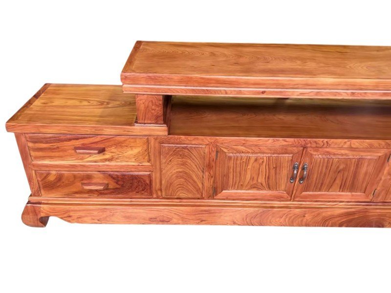 Kệ tivi gỗ Hương Đá tự nhiên MS 3353 - góc nghiêng