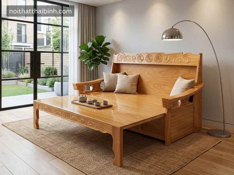 Trường kỷ gỗ gõ đỏ - nhìn tổng thể