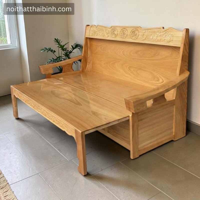 Trường kỷ gỗ gõ đỏ - kỹ thuật đóng mộng chắc chắn