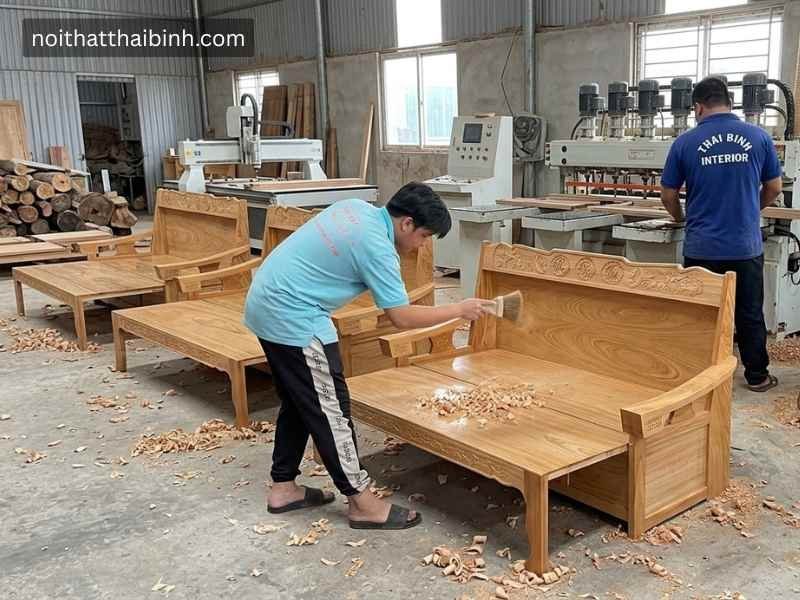 Trường kỷ gỗ gõ đỏ - đóng tại xưởng Thái Bình TPHCM