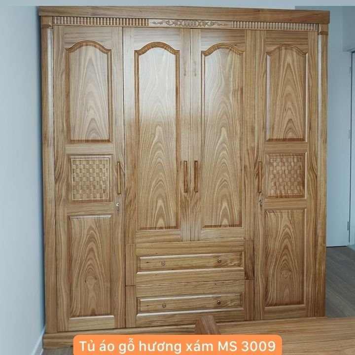 Tủ áo gỗ hương xám tự nhiên cao cấp