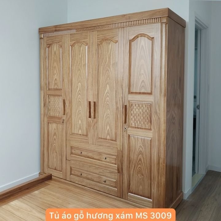 Tủ áo gỗ hương xám tự nhiên