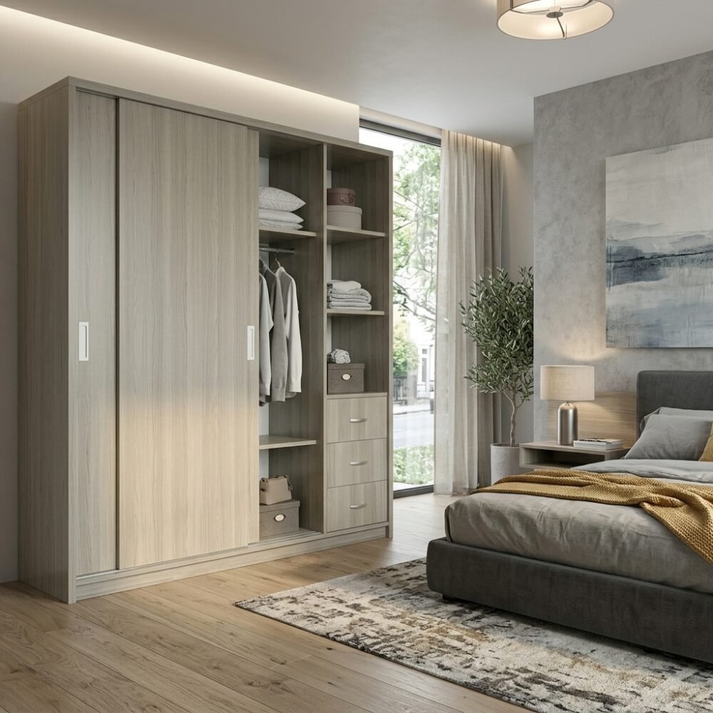 Tủ quần áo cửa lùa hiện đại MS 3444