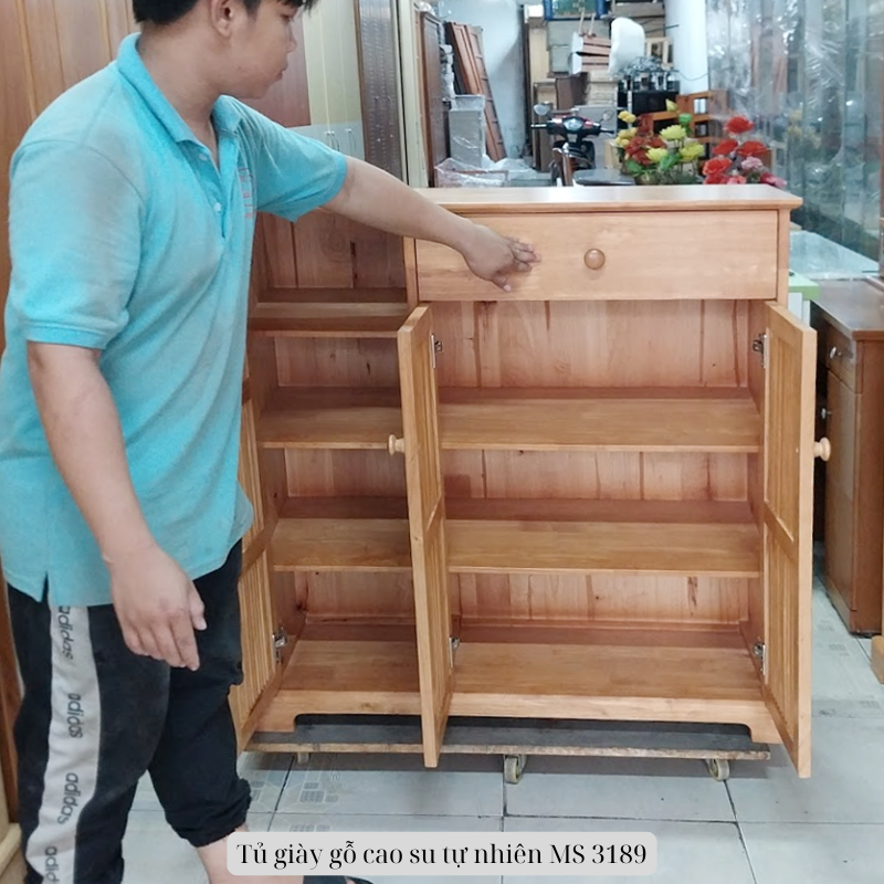 Tủ giày gỗ cao su tự nhiên Tủ giày gỗ cao su tự nhiên
