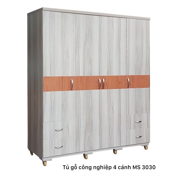 Tủ quần áo gỗ công nghiệp 4 cánh Tủ quần áo gỗ công nghiệp 4 cánh