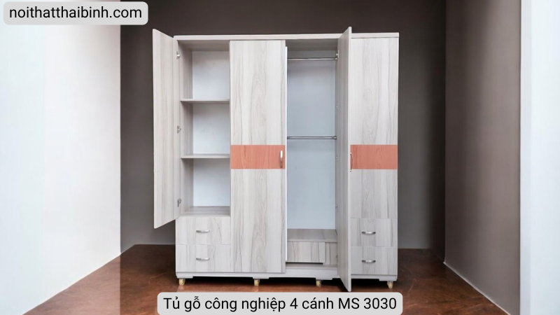 Tủ gỗ công nghiệp 4 cánh MS 3030
