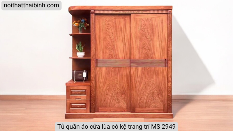 Tủ quần áo cửa lùa có kệ trang trí Tủ quần áo cửa lùa có kệ trang trí