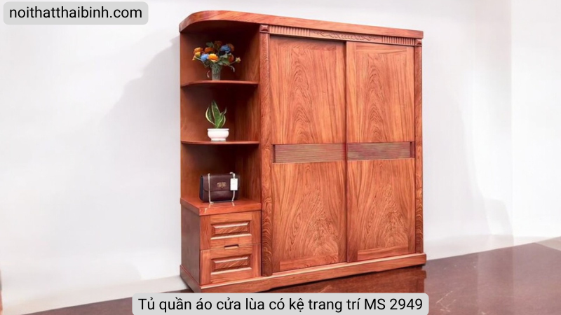 Tủ quần áo cửa lùa có kệ trang trí Tủ quần áo cửa lùa có kệ trang trí