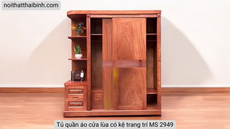 Tủ quần áo cửa lùa có kệ trang trí Tủ quần áo cửa lùa có kệ trang trí