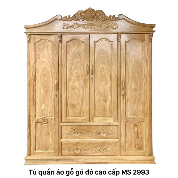 Tủ quần áo gỗ gõ đỏ cao cấp Tủ quần áo gỗ gõ đỏ cao cấp