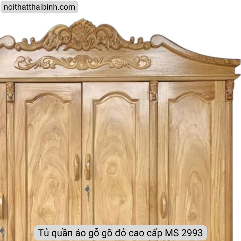 Tủ quần áo gỗ gõ đỏ cao cấp Tủ quần áo gỗ gõ đỏ cao cấp