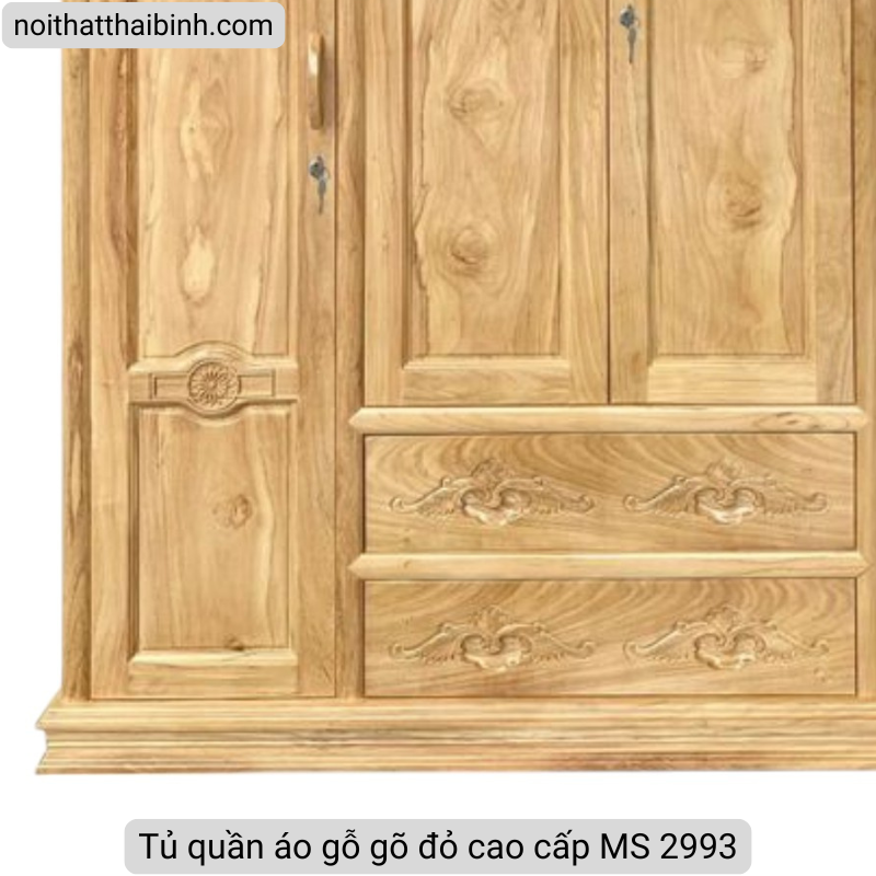 Tủ quần áo gỗ gõ đỏ cao cấp Tủ quần áo gỗ gõ đỏ cao cấp