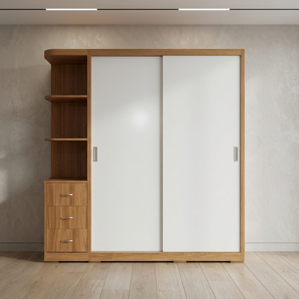 Tủ quần áo kèm kệ góc MS 3434