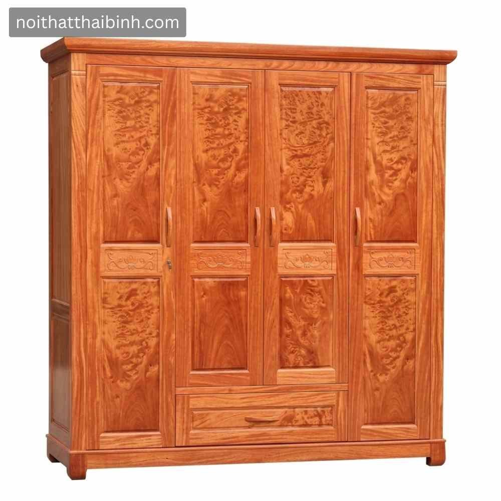 Tủ quần áo phòng ngủ gỗ tự nhiên vân Đinh Hương