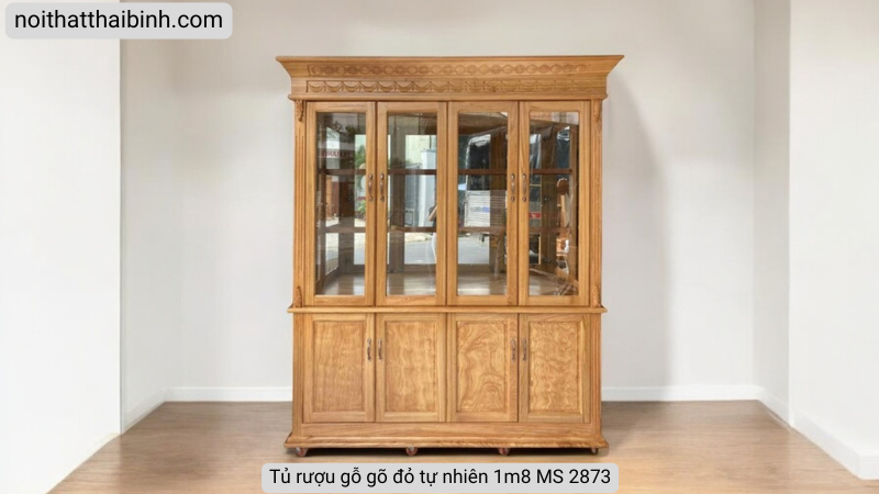 Tủ rượu gỗ gõ đỏ tự nhiên 1m8 Tủ rượu gỗ gõ đỏ tự nhiên 1m8