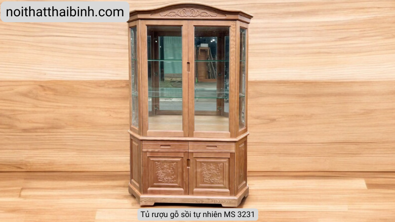 Tủ rượu gỗ sồi tự nhiên cao cấp MS 3231