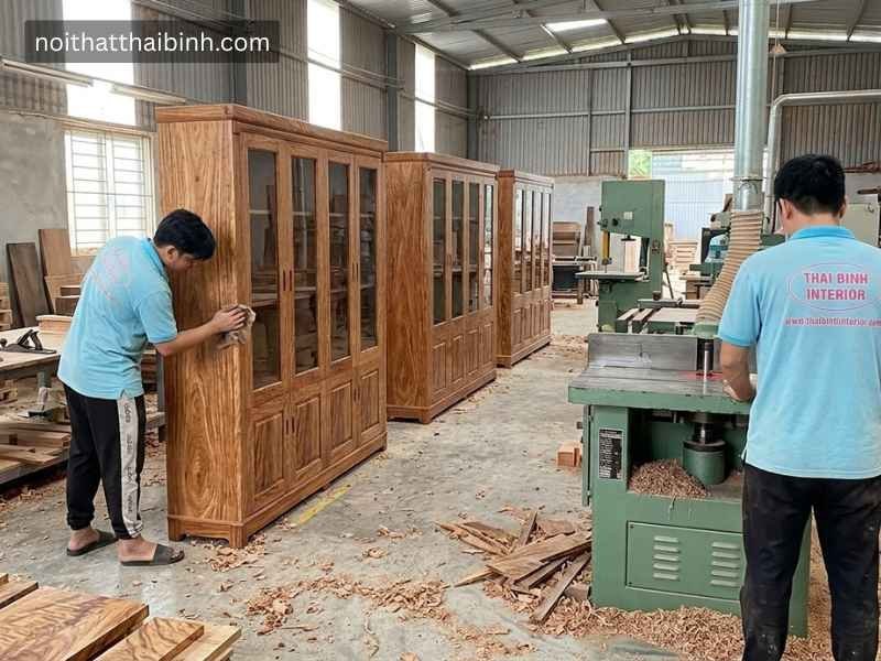 Tủ tài liệu gỗ tự nhiên cao cấp - bề mặt hoàn thiện