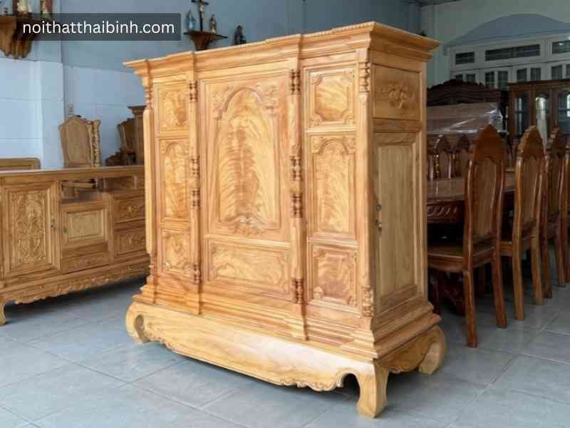 Tủ thờ gỗ gõ đỏ tự nhiên cao cấp - nhìn tổng thể